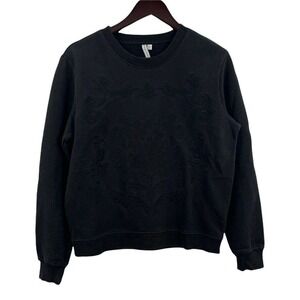 & Other Stories Black Embossed Sweatshirt Size 8